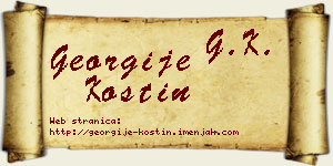 Georgije Kostin vizit kartica
